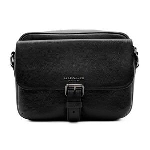 COACH Hudson Crossbody Shoulder Bag with Logo, C5399, Leather, Black, Men's